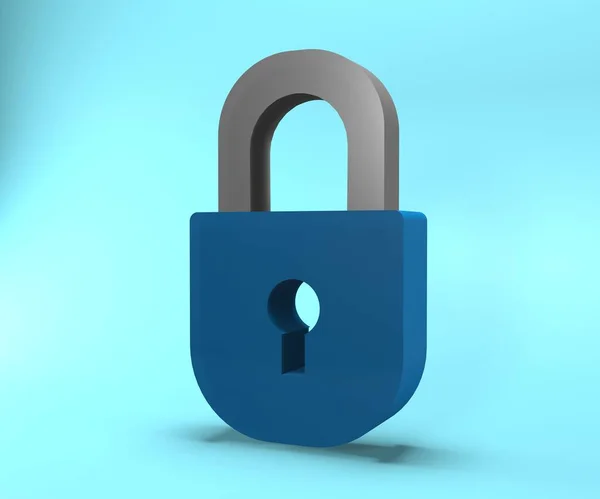 3d lock icon. 3d rendering lock illustration. Isolated lock illustration