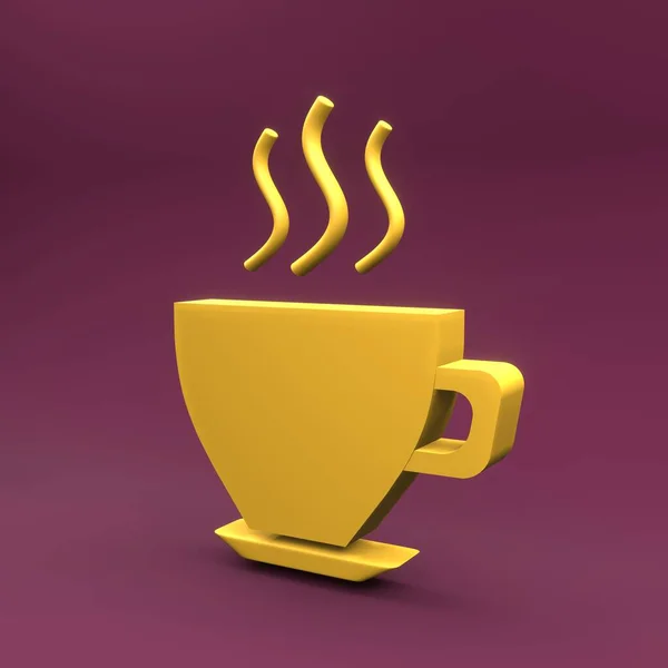 Ícone Copo Café Isolado Renderização Ícone Copo Café Copo Chá — Fotografia de Stock