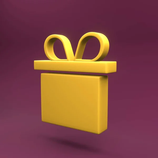 Gift Box Icon Rendering Gift Box Icon Isolated Gift Box — Stock Photo, Image