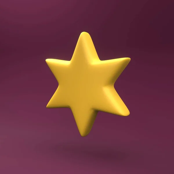 Απόδοση Του Εξαγωνικού Εικονιδίου Αστέρων Αστέρι Εικονίδιο Μεμονωμένο Τρισδιάστατο Εξαγωνικό — Φωτογραφία Αρχείου
