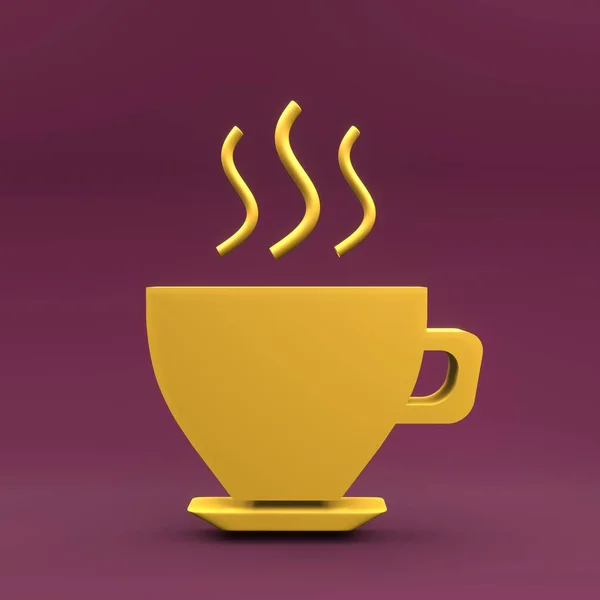 Φλιτζάνι Καφέ Εικονίδιο Μεμονωμένη Απόδοση Κύπελλο Καφέ Εικονίδιο Φλιτζάνι Τσάι — Φωτογραφία Αρχείου