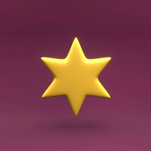 Darstellung Des Sechseckigen Sternsymbols Sternsymbol Isolierte Sechseckige Star Ikone — Stockfoto