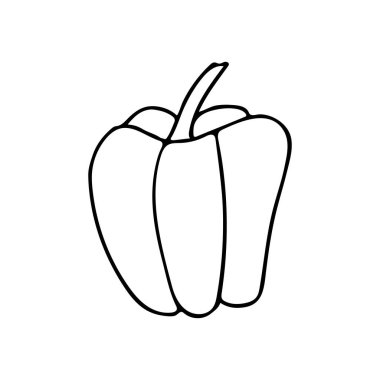 Vektör olarak karabiber ikonu. Vektör olarak el çizimi biber simgesi. Karalama biberi illüstrasyonu