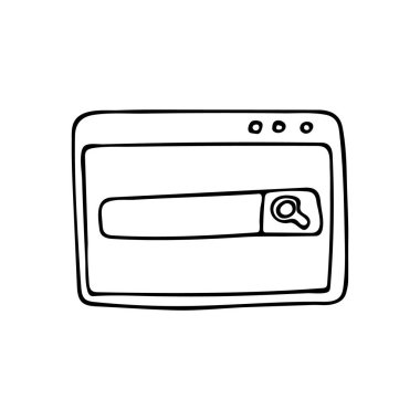 El çizimi web sayfası arama simgesi. Doodle web sayfası arama illüstrasyonuName.