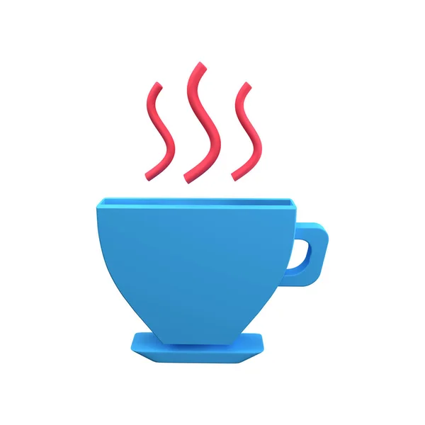 Ikone Für Kaffeetassen Isolierte Rendering Kaffeetasse Symbol Symbol Für Teetassen — Stockfoto
