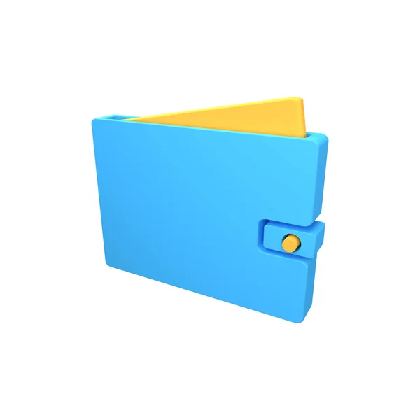 3D钱包图标 孤立的3D渲染钱包图标 现金储蓄符号 — 图库照片