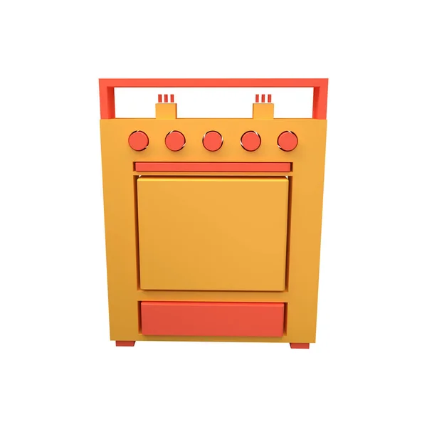 Gas Stove Icon Isolated Gas Stove Icon Isometric Rendering Gas — Stock Photo, Image