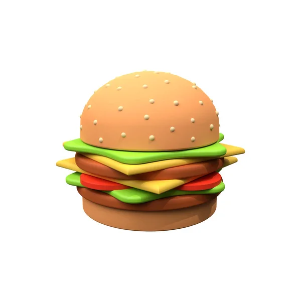 Burger Illustration Isolerad Vitt Hamburgare Illustration — Stockfoto