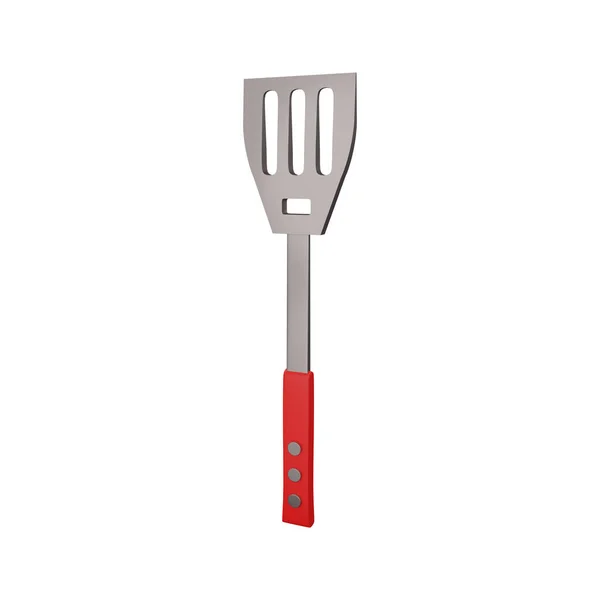 Boyutlu Barbekü Spatulası Zole Edilmiş Boyutlu Spatula Çizimi Mutfak Spatulası — Stok fotoğraf