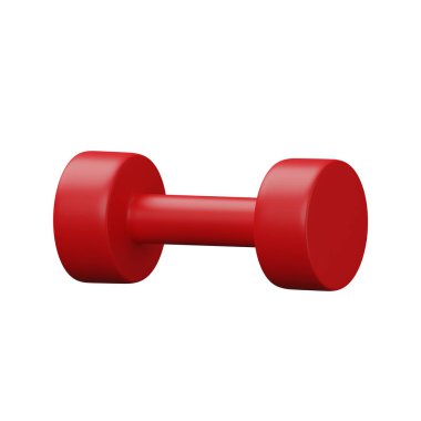 Dumbbell beyazı izole etti. 3B dambıl çizimi beyaza izole edildi. 