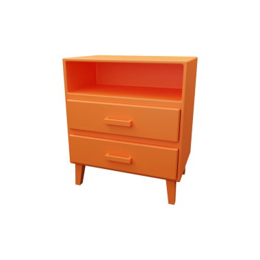 Beyaz arka planda izole edilmiş 3d çekmece çizimi. Çekmece 3d illüstrasyonu beyaza izole edildi