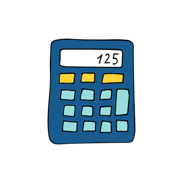 Colorful Doodle Calculator Illustration Vector Colorful Calculator Icon Vector — Vettoriale Stock