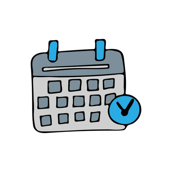 Colorful Doodle Calendar Illustration Vector Colorful Calendar Icon Vector Isolated — ストックベクタ