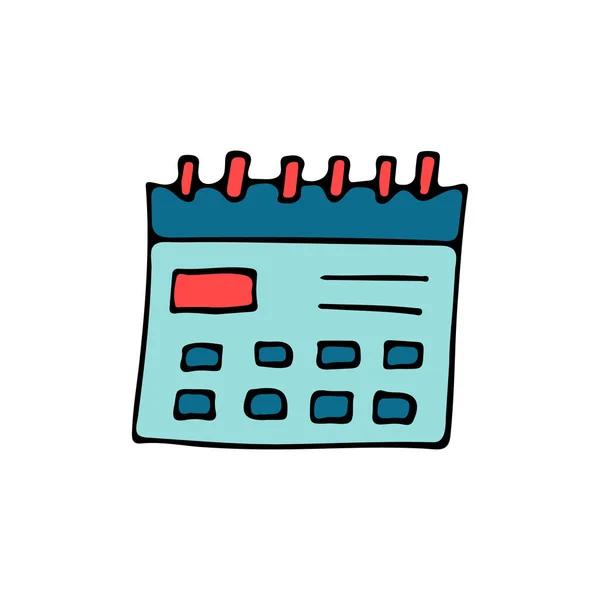 Colorful Doodle Calendar Illustration Vector Colorful Calendar Icon Vector Isolated — Stockvector