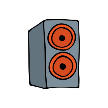 Renkli karalama hoparlörleri simgesi. Vektör olarak renkli hoparlörler. Hoparlör simgesi. Vektör cinsinden renkli hoparlör simgesi