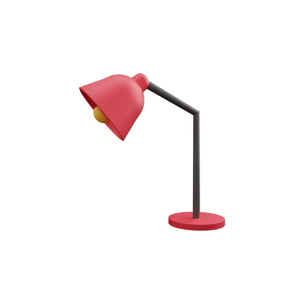 Ilustracja Lampy Renderowanie Lampy Stołowej Czerwona Lampa Ilustracja Izolowana Białym — Zdjęcie stockowe