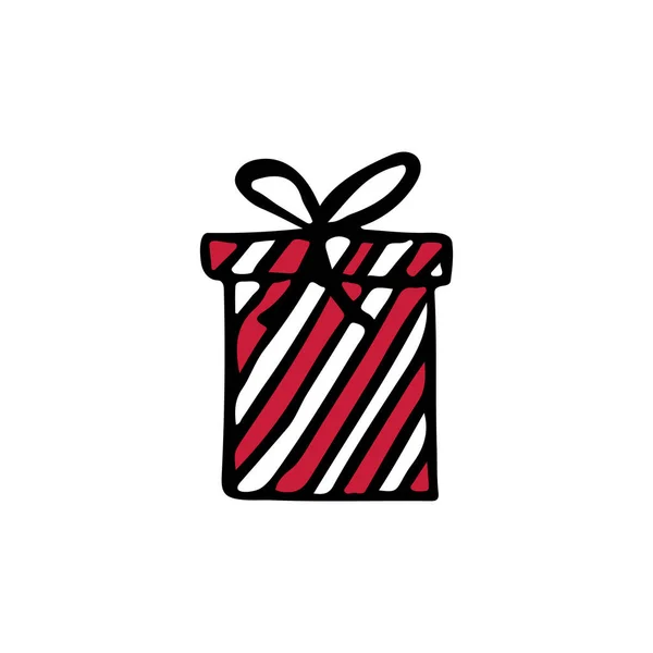 Красочные Каракули Подарочная Коробка Иллюстрация Цветной Значок Коробки Подарка Векторе — стоковый вектор