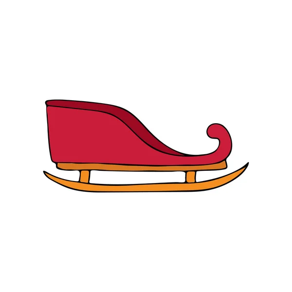 Kleurrijke Doodle Santa Slee Illustratie Vector Witte Achtergrond Kleurrijke Kerstman — Stockvector