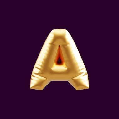 Altın başkent, 3D harfli balon çizimi. Altın başkentin 3D çizimi Bir harf balonu.