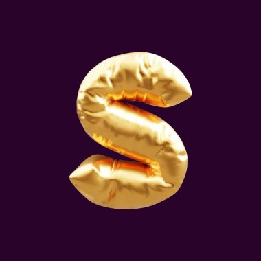 Altın başkentin 3D harfli balonu. Altın başkentin harf balonunun 3D çizimi.