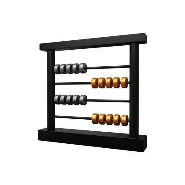 Illustration Svart Abacus Med Guld Och Silver Pärlor Abacus Illustration — Stockfoto