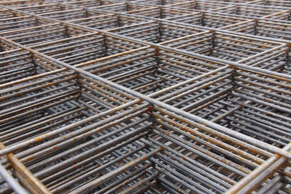Cadre de barre d'acier, sur le chantier de construction — Photo