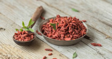 Eski tabakta Goji üzümleri, kopyalama alanı