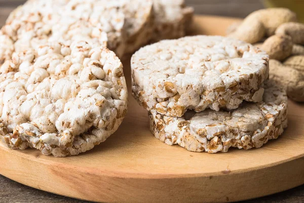 Galletas Avena Con Nueces Mesa Madera — Foto de Stock