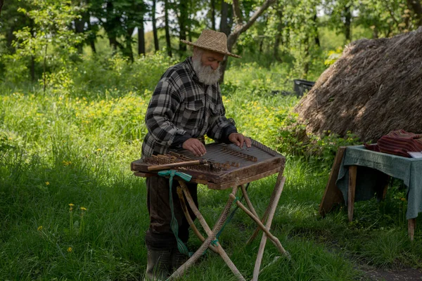 Kiev Ucrânia Maio 2019 Idoso Ucraniano Camponês Com Longo Bigode — Fotografia de Stock