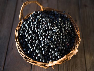 Taze olgun yaban mersini ya da yabanmersini Macro fotoğrafı. Doku yaban mersini yakından..