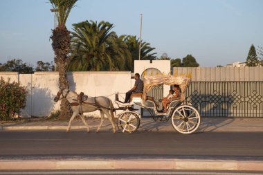 Yasmine Hammamet, Tunus - 17 Temmuz 2018: Yasmine Hammamet, Tunus 'ta At Arabası