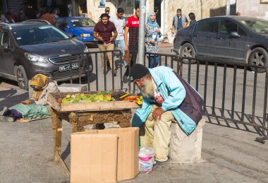 Tunisia, Tunis may 24, 2019 view of unknown people walking in the streets of tel aviv in the afternoon