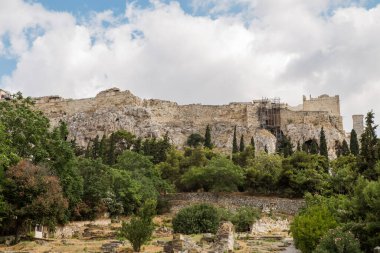 Atina Akropolü, Philopappos Tepesi 'nden şehre tepeden bakan Yunanistan' da görüldü