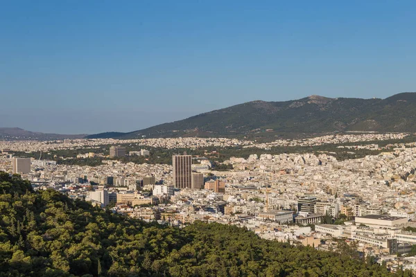 Widok Miasto Ateny Góry Lycabettus Grecja — Zdjęcie stockowe