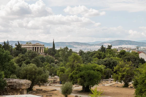Acropoli Atene Vista Philopappos Hill Che Domina Città Dall Alto — Foto Stock