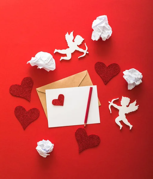 Feliz Día San Valentín Saludando Tipografía Con Elementos San Valentín — Foto de Stock