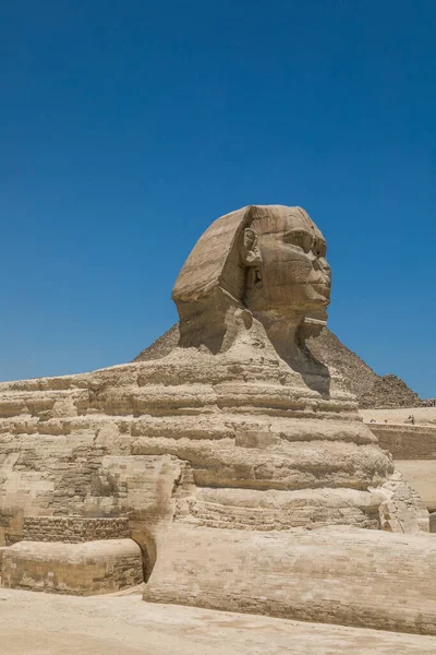 Grande Esfinge Pirâmides Antigo Egito Gizé Cairo — Fotografia de Stock