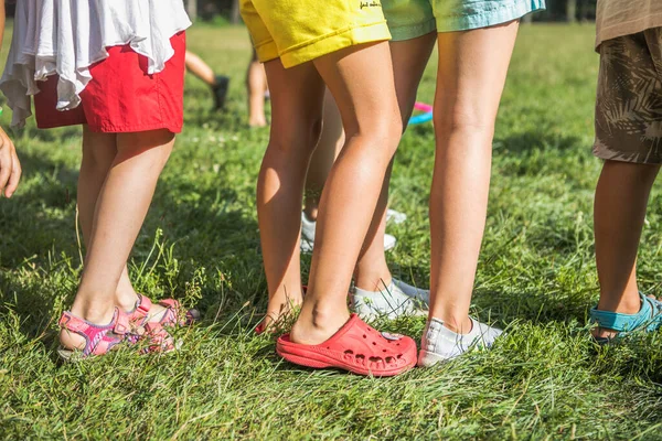 Children Team Game Kids Together Motion Legs Some Child Action — Stock Photo, Image