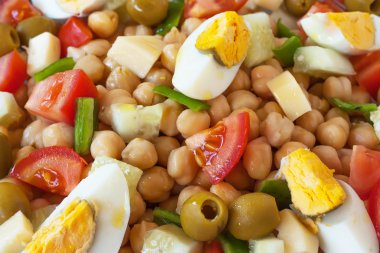 Nohut salatası Üstten Görünüm