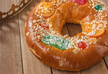 Roscon de reyes. Geleneksel kek tarzı pasta