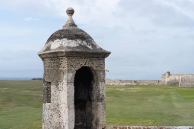Spanish colonial garita inside castillo san felipe del morro, a fortress built to defend the city of old san juan in puerto rico
