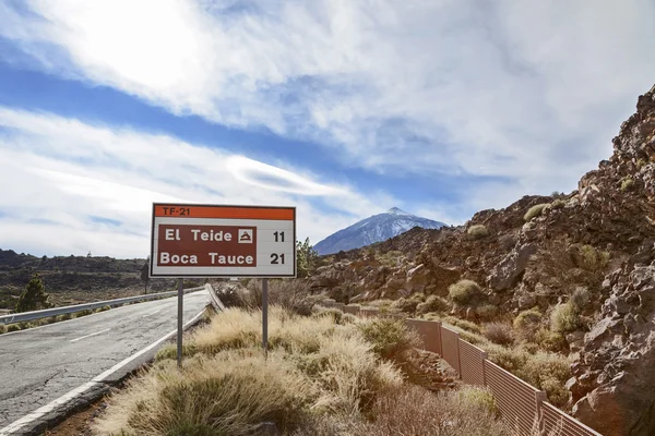 El teide road sign — Stock Photo, Image