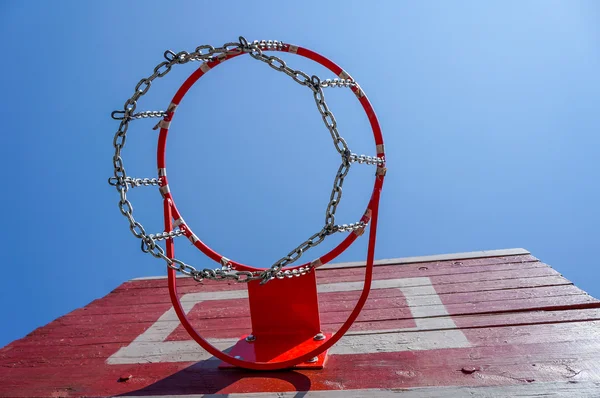 Arco de basquete de madeira — Fotografia de Stock