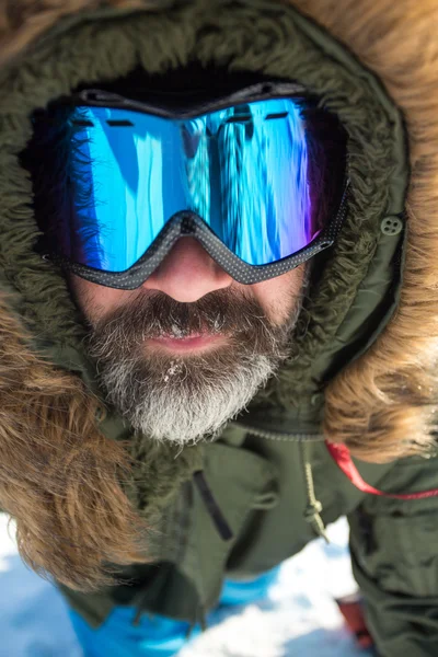 Vintern man glasögon — Stockfoto