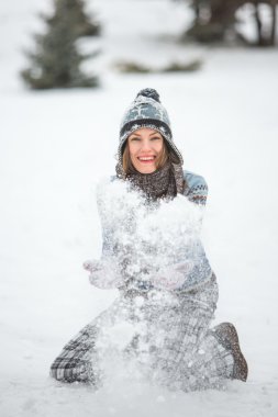 Kış eğlence kadın