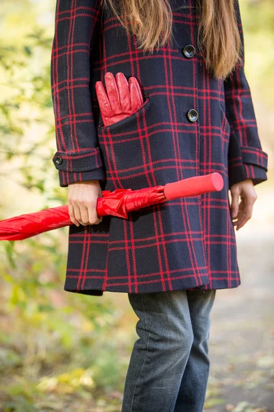 Rött läderhandskar — Stockfoto