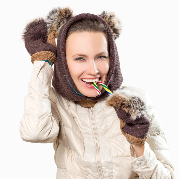 Funny winter woman — Stock Photo, Image