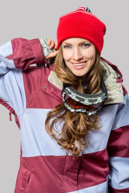 Kış spor elbise genç güzel kadın
