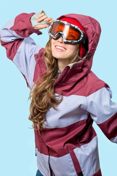 Mujer con gafas de esquí —  Fotos de Stock