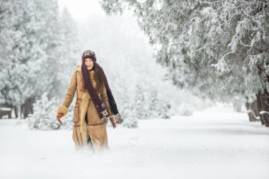 Kadın iyi eğlenceler kış Park